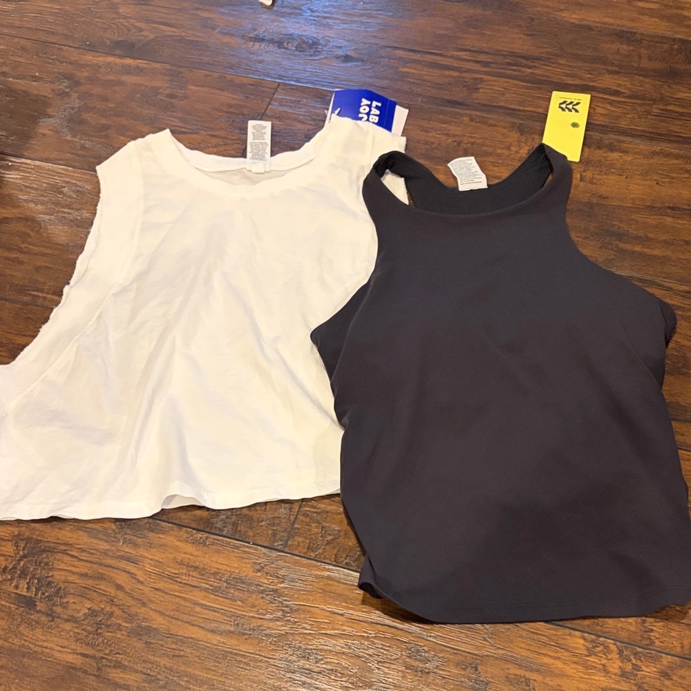 White and Black Sleeveless Tops NWT
